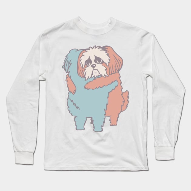 Shih Tzu Hugs Long Sleeve T-Shirt by huebucket